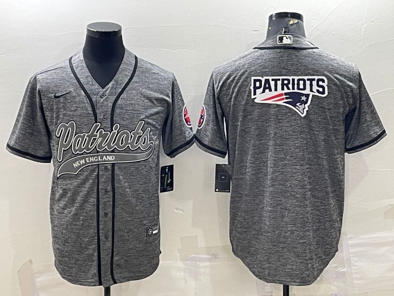Men New England Patriots Blank Grey hemp ash 2022 Nike Co branded NFL Jerseys->new england patriots->NFL Jersey